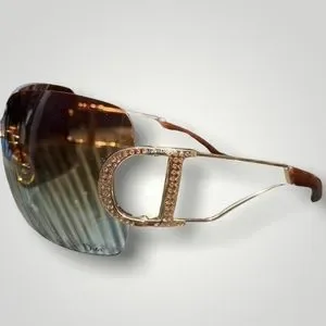 Dior Gold Diorly 1 Sunglasses DIOR EYEWEAR Fildior S1U oversized square-frame gold-tone  main image 4